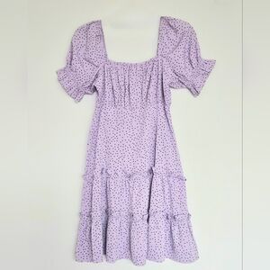 Lavender Polka Dot Mini Dress